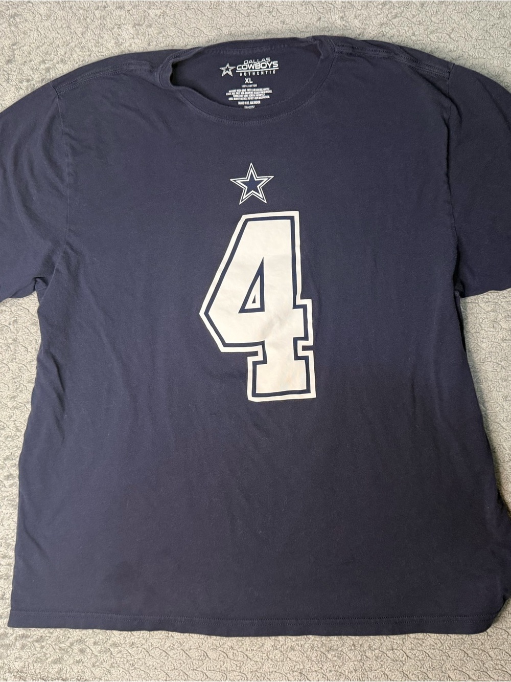 NFL Dallas Cowboys Navy Short Sleeve Tee with White #4